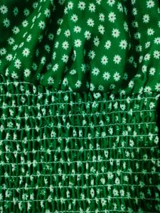 Green Floral Crop Top