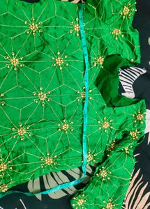 Green Pearl Suit With Dupatta