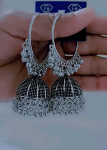 Silver Jhumka Earrings