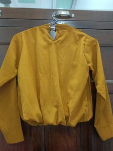 Mustard Yellow Balloon Top For Girls