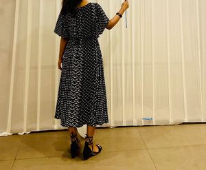 Chic Black &amp; White Print Dress