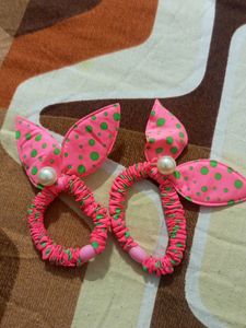 Bobby Printed Rubber Bands 🎀 With Studded Pearl
