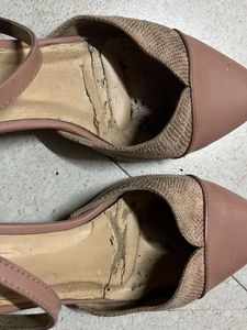 Pink Pointed-Toe Ankle Strap Heels