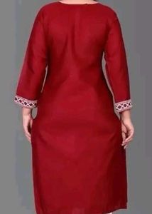 Maroon Embroidered Kurta size xl