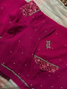 Embroidered Saree With Stitched Blouse