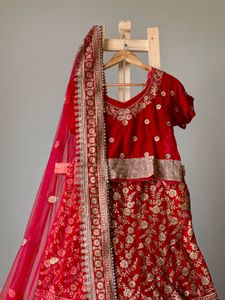 Red bridal Embroidered Lehenga Choli