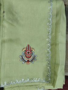 Embroidered Saree With Full Embroidery Blouse