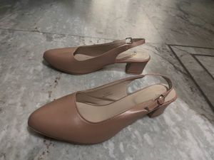 Classic Nude Slingback Heels and Black pump