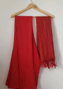 Red Cotton Salwar Dupatta Set