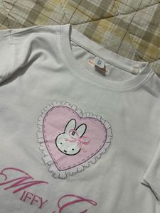 Miffy Girl White Graphic Tee