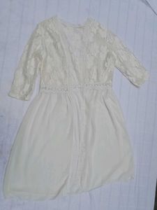 Ivory Lace & Cotton Shrug