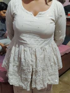 Eyelet Embroidered Peplum