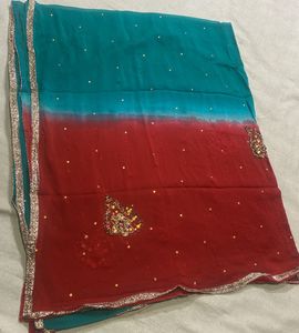 Duppta 2 Shaded Stone Pach Work Soft Duppt