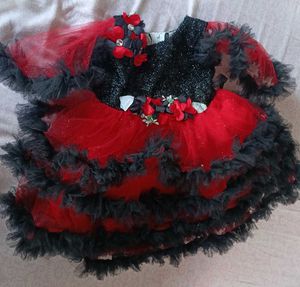 Kids Red &amp; Black Tutu Frock