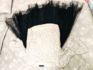New Embroidery Net Top And Flared Skirt