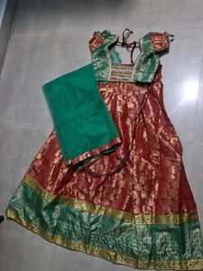 Red & Green Lehenga Choli Set