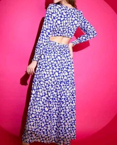 Blue  Both Side  Cut Maxi 👗 Dress