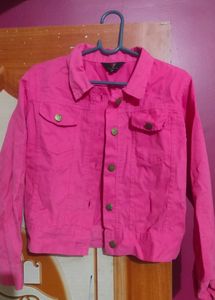 Pink Denim Jacket Medium Size