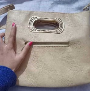 Beautiful Cream Gold Handbag