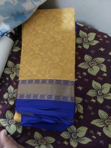 New Saree It Is Very Combination Yellow And Blue C