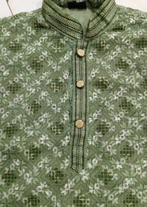 Green Embroidered Kurta