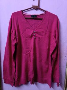 Magenta Winter Wear Warm Cardigan