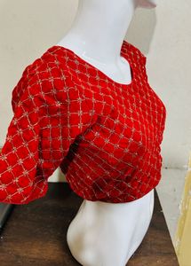 Red Embroidered Blouse