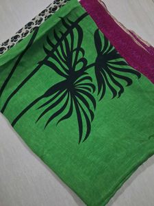 Green Printed Saree