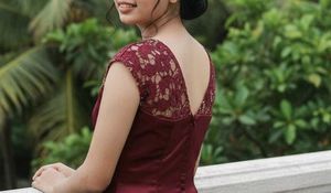 Elegant Maroon Lace Dress