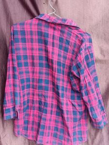 Red &amp; Blue Plaid Flannel Shirt