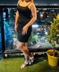 Black bodycon mini dress