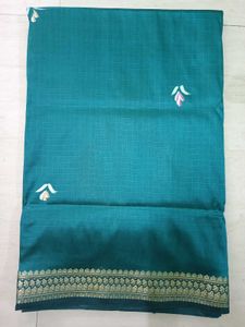 Elegant Teal Floral Saree