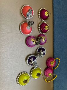 Handmade Colorful Thread Earrings
