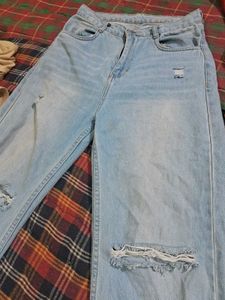 Ripped Wide Leg Jeans