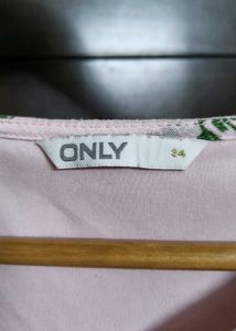 Only Brand Women Pink Floral Elastic Peplum Top