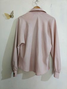 Pearl Pink Silk Satin Shirt