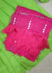 Green Frock With Salwar &amp; Dupatta