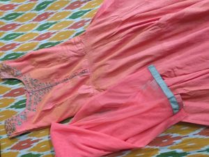Elegant Orange Anarkali Dress