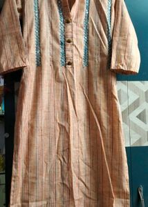 Peach Embroidered Kurti