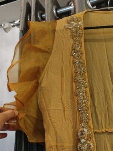 Mustard Yellow Embroidered Indian Outfit