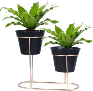 New Metal Hard Pot 2 Pc With Stand Brass