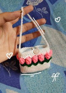 Crochet tulip earbuds holder ✨🌷