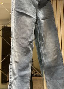 Blue straight leg pant