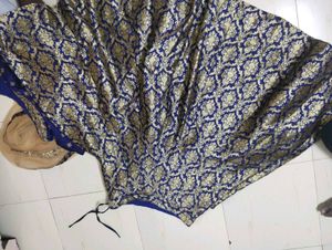 Elegant Blue &amp; Gold Ethnic Skirt