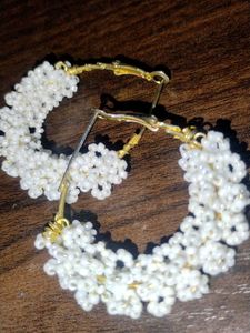 Handmade Beaded Hoop Earrings
