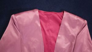 silk satin Rose Gold Open Front Women Belezar