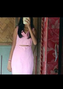Women Skater Pink Sleeveless Dress