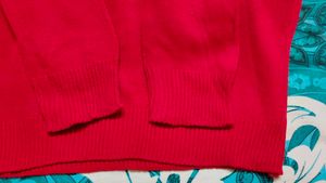 V Neck Red Sweater