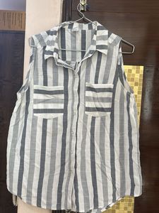 Strips Cut Sleeves Top