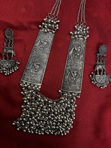 Oxidized Silver Peacock Jewelry Set